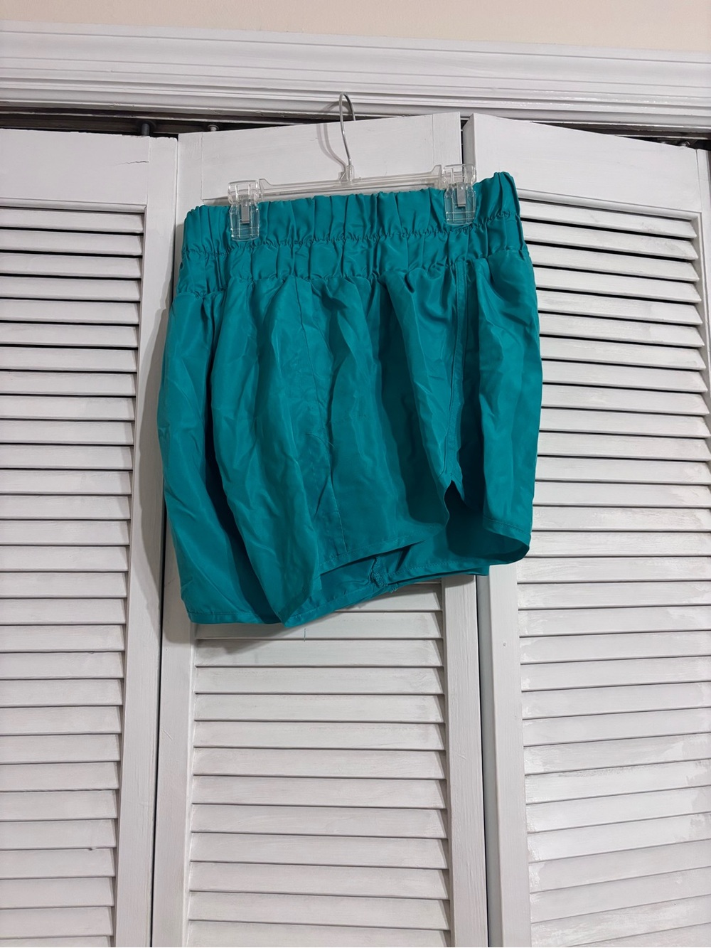 Women's Teal Athletic Shorts with Elastic Waistband